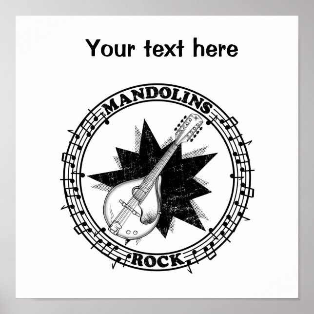 Mandolins Sten folkmusik Poster (Framsidan)