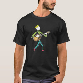 Mandolinspelande Stickman T Shirt