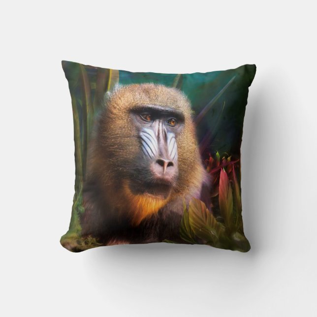 Mandril Baboon MASK IN THE JUNGLE Kudde (Framsida)