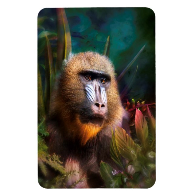 Mandril Baboon MASK IN THE JUNGLE Magnet (Vertikal)