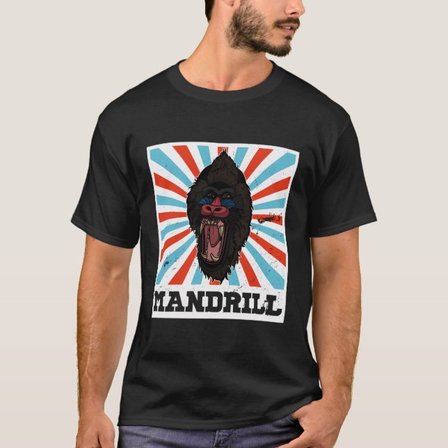 Mandrill Biolog Primate Afrika Lacher Mandrill T Shirt (Framsida)