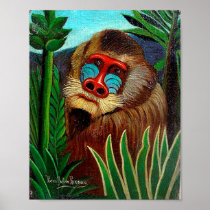 Mandrill i djungeln av Henri Rousseau Poster