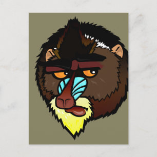 MANDRILL LODRÄT POSTCARD VYKORT