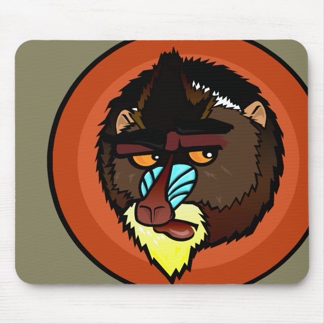 MANDRILL VÅGRÄT MOUSE PAD MUSMATTA (Framsidan)