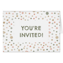 Mandy Confetti Watercolor Dots Birthday Inbjudan