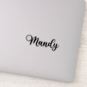 Mandy Namn - handskriven calligrafi Klistermärken