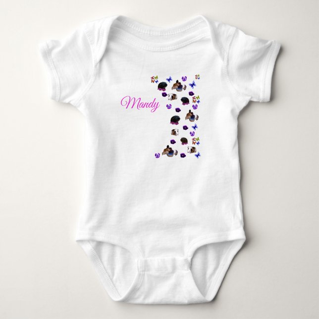 Mandy, namn,  Med marsvin och penséer,  T Shirt (Framsida)