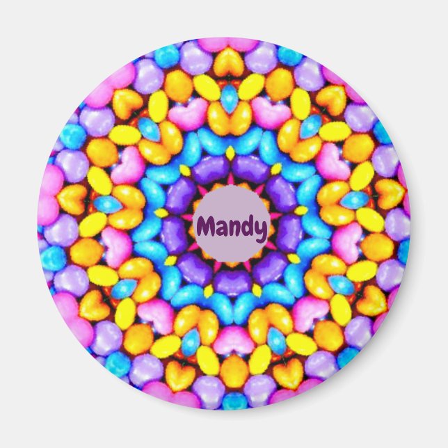 MANDY ~ Personlig Påsk Mönster Fractal ~ Magnet (Framsidan)