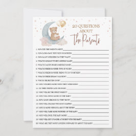 Måne 20 frågor om moderkortet inbjudningar