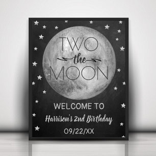 Måne 2:a födelsedag Party Poster