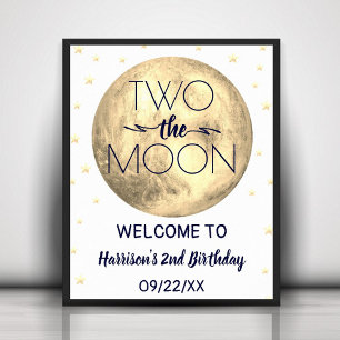 Måne 2:a födelsedag Party Poster
