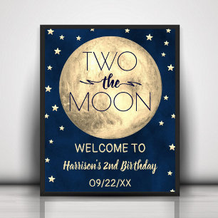 Måne 2:a födelsedag Party Poster