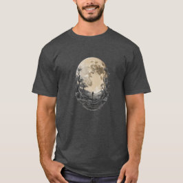 Måne 9 ljus, halvljus, satellit,celestial t shirt