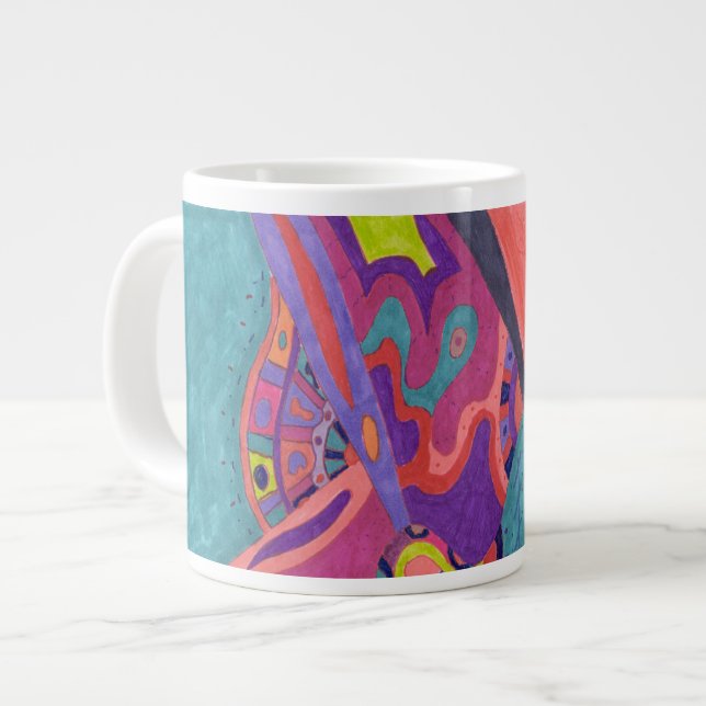 Måne, abstrakt konst jumbo mugg (Framsida vänster)