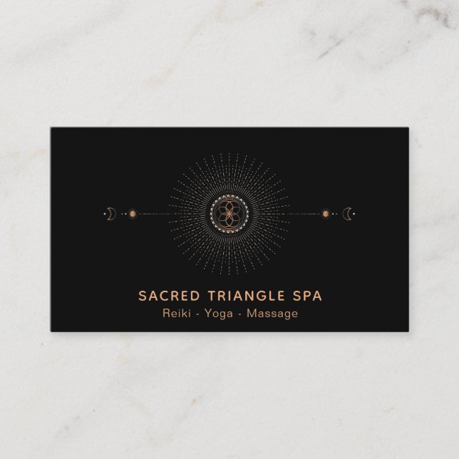 *~* Måne Alchemy Shaman Helig Geometry Mandala Visitkort (Framsida)