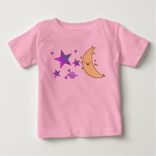 Måne ansikte & stjärnor Rosa Tutu Baby Bodysuit T-shirt