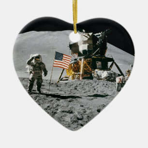 Måne Apollo 15 för Lunar enhet som landar Julgransprydnad Keramik