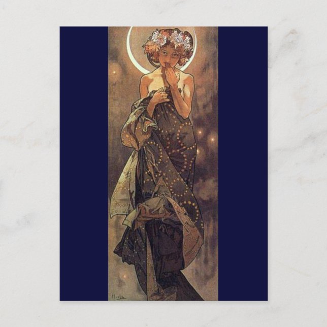Måne-Art nouveau Vykort (Framsida)