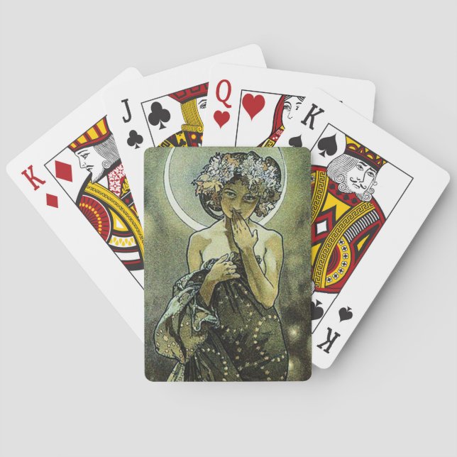 Måne av Alphonse Mucha Casinokort (Baksidan)