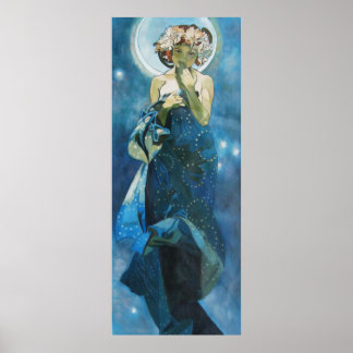 Måne av Alphonse Mucha Poster
