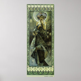 Måne av Alphonse Mucha Poster