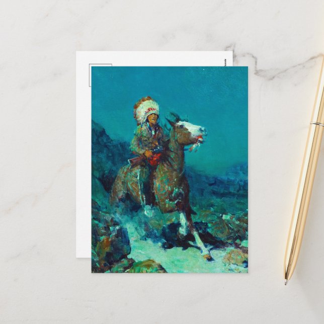 Måne av Frank Tenney Johnson Helg Vykort (Fram/Back In Situ)