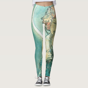 "Måne" av Mucha Grönt Leggings