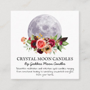 Måne avsiktsförklaring Candle Spell Fyrkantigt Visitkort