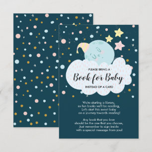Måne Baby Shower Bok för Baby-kort Inbjudningar