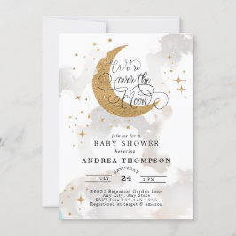 Måne Baby Shower Inbjudningar