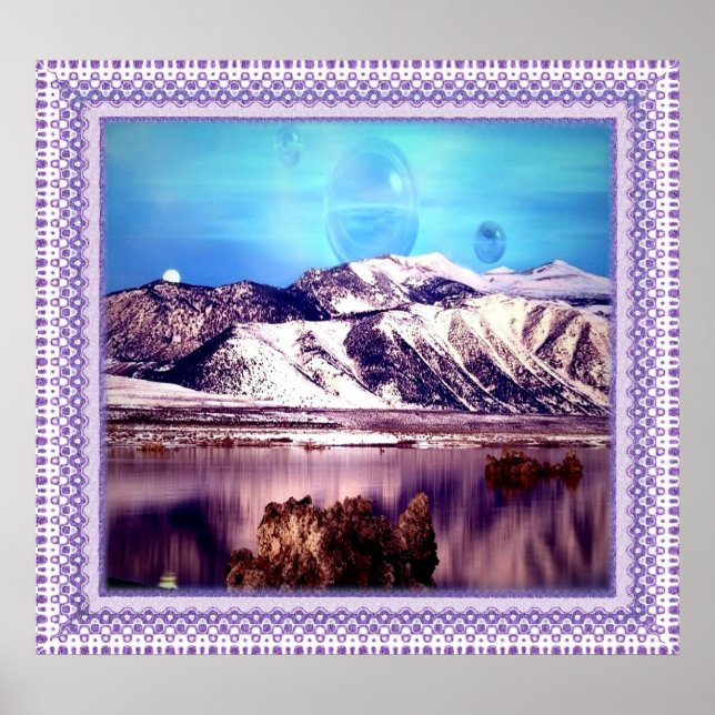 Måne bakom Montain Poster (Framsidan)