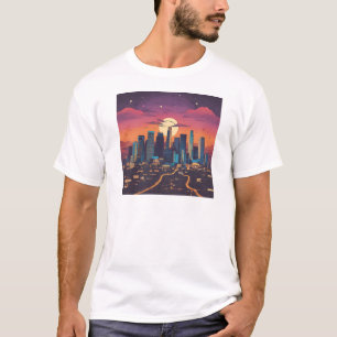 måne bakom staden t shirt