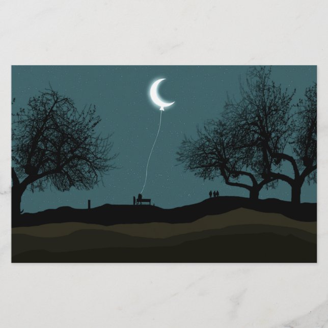 Måne Balloon Brevpapper (Framsida)