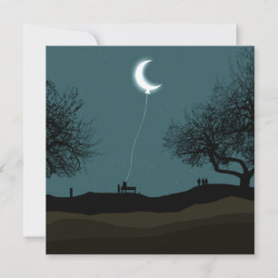Måne Balloon Kort