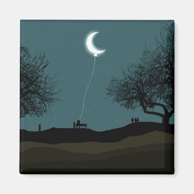 Måne Balloon Magnet (Framsidan)