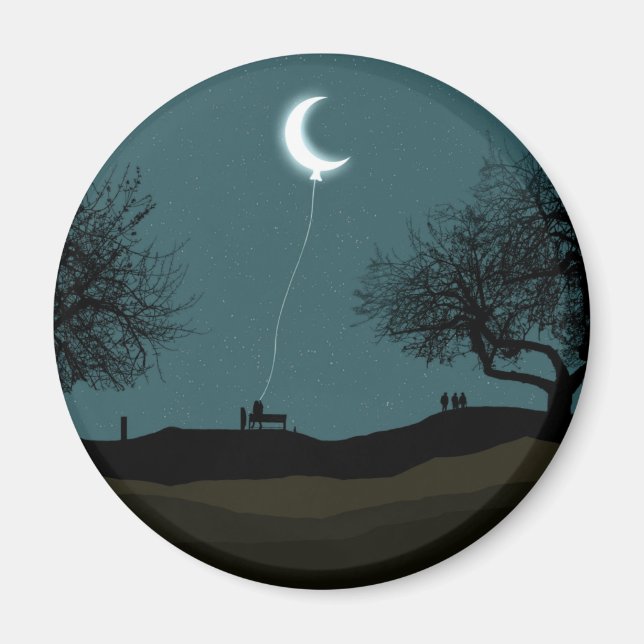 Måne Balloon Magnet (Framsidan)