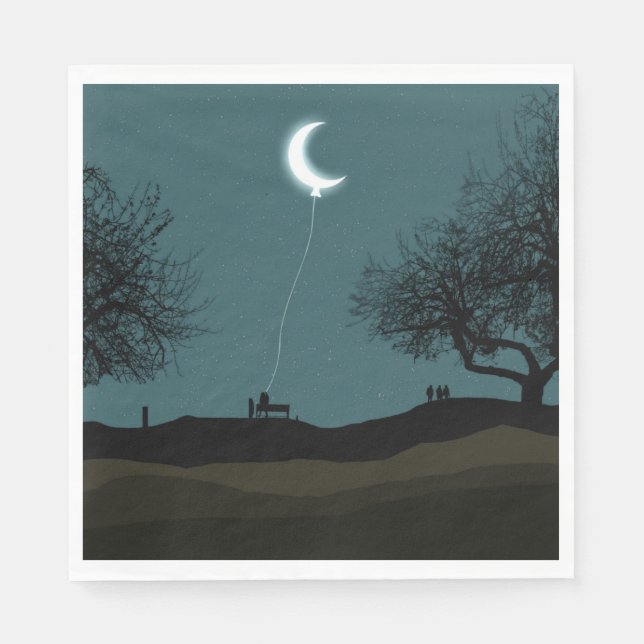 Måne Balloon Pappersservett (Framsidan)