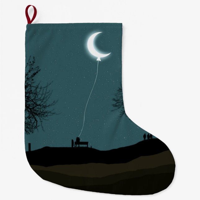 Måne Balloon Stor Julstrumpa (Framsidan)