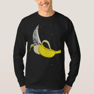 Måne Banana Funny Space Food Konstig Fruit Surreal T Shirt