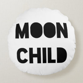 Måne barn rund kudde