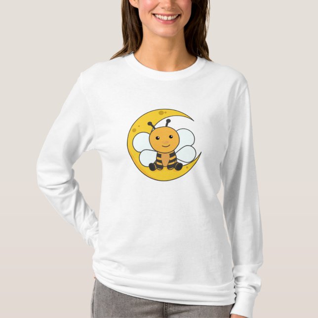 Måne Bee Bra Night Fall Asov Stars T Shirt (Framsida)