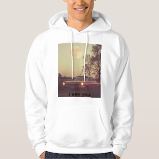 måne bil hoodie