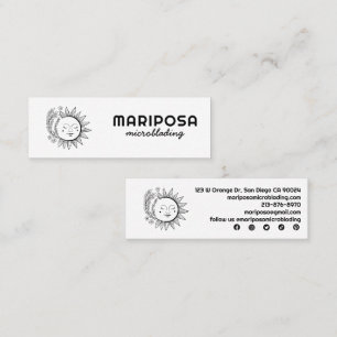 Måne Blommigt Elegant Esthetician Salon Social Ico Mini Visitkort