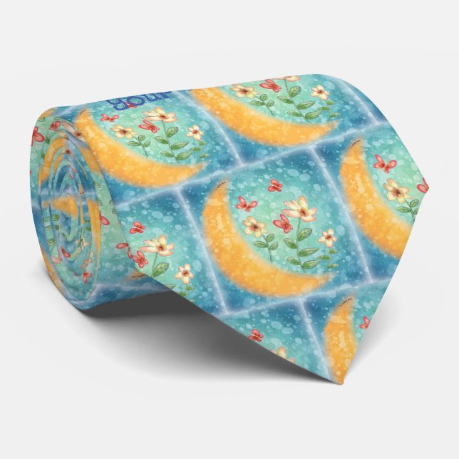 Måne blommor slips (Rullad)