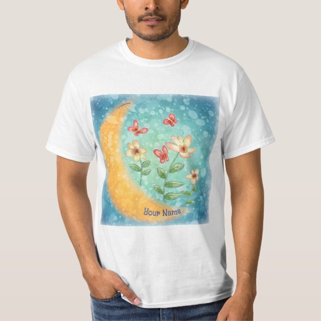 Måne blommor t shirt (Framsida)
