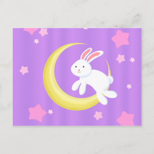Måne Bunny Stars Vykort