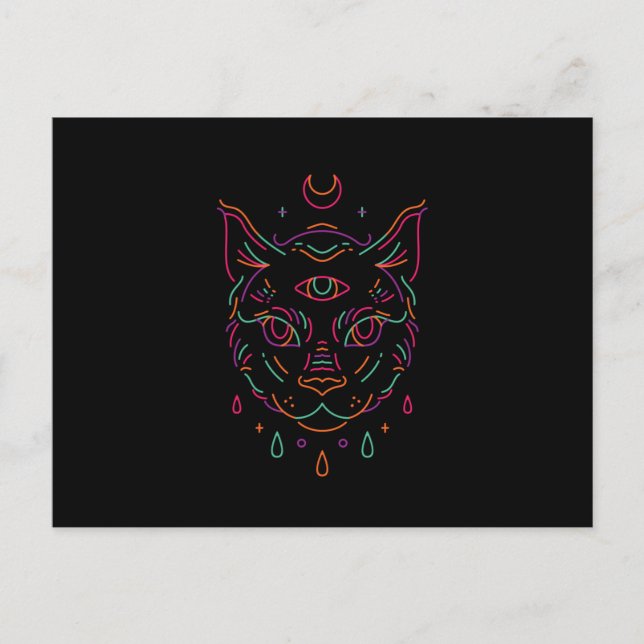 Måne Cat Vykort (Framsida)