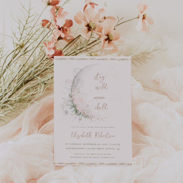 Måne Child | Boho Hippie Baby Shower Inbjudningar (Skapare uppladdad)