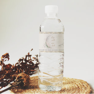 Måne Child   Boho Hippie Baby Shower Vattenflaskor Etikett