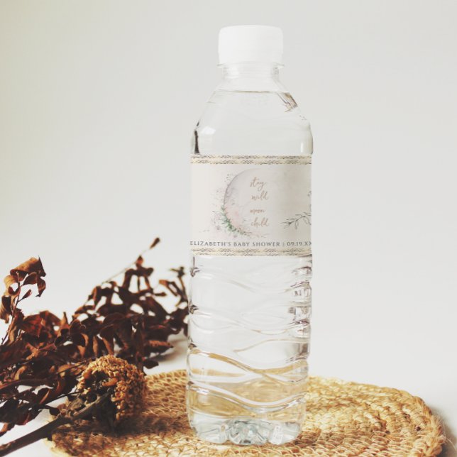 Måne Child | Boho Hippie Baby Shower Vattenflaskor Etikett (Skapare uppladdad)